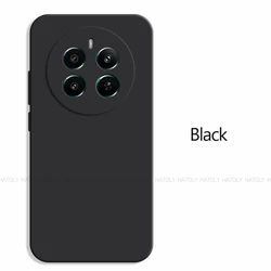 Luxury Shockproof Liquid Silicone Phone Case - Original TPU Protective Back Cover for Realme 12 4G (Black)