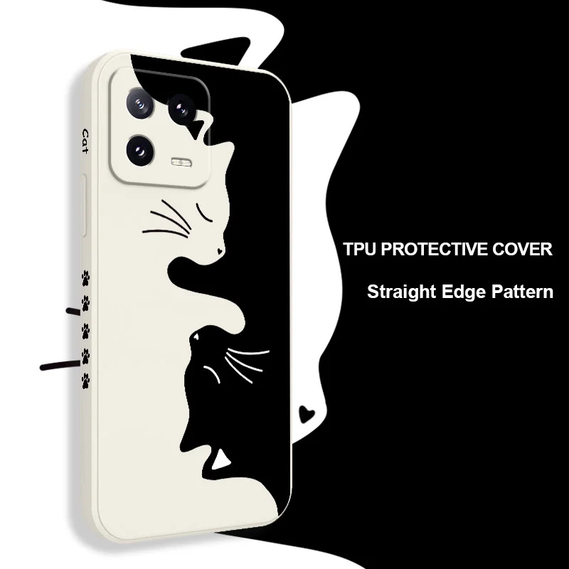 Adorable Hug Cat Liquid Silicone Phone Case