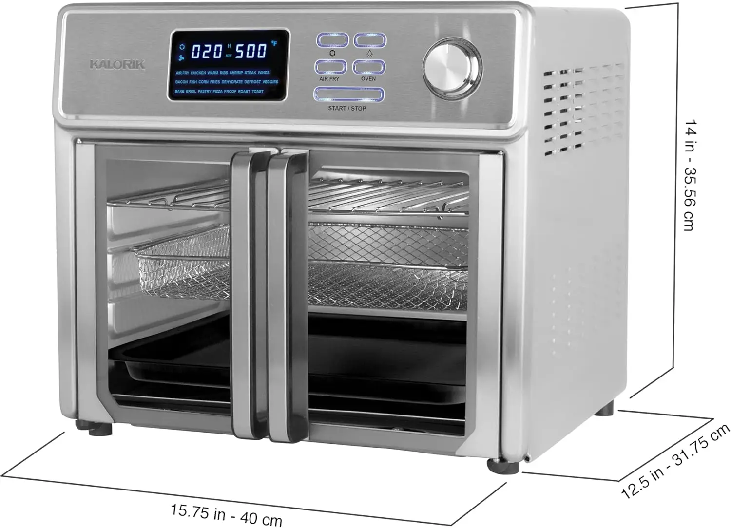 MAXX® Digital Air Fryer Oven, 26 Quart, 10-in-1 Countertop Toaster Oven & Air Fryer Combo-21 Presets up to 500 degrees, Includes 6