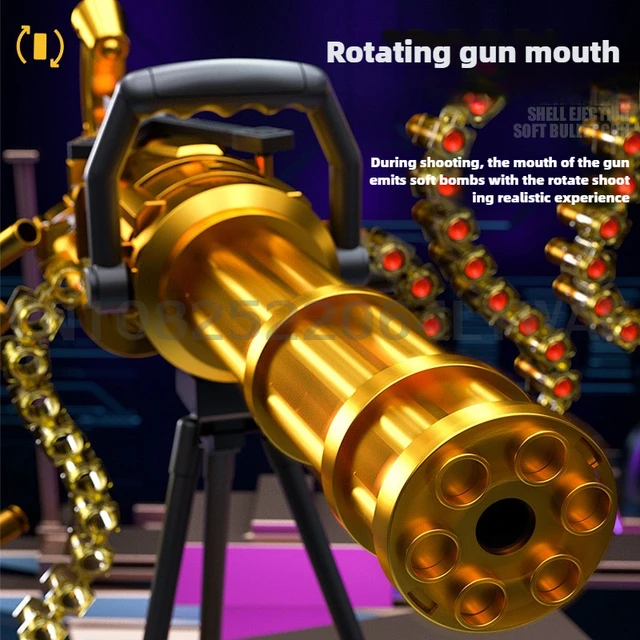 115cm Toy Gun Big Electric Fake Gun Soft Bullet Ejection EVA Gun DIY Self-Assembly Tactical Gatling Gun Toy Christmas Gift 2