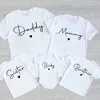 Daddy/Mommy/Sister/Brother/Baby Print Family Matching Outfits Short Sleeve Casual Family Outfit Summer Matching Set Clothing 1