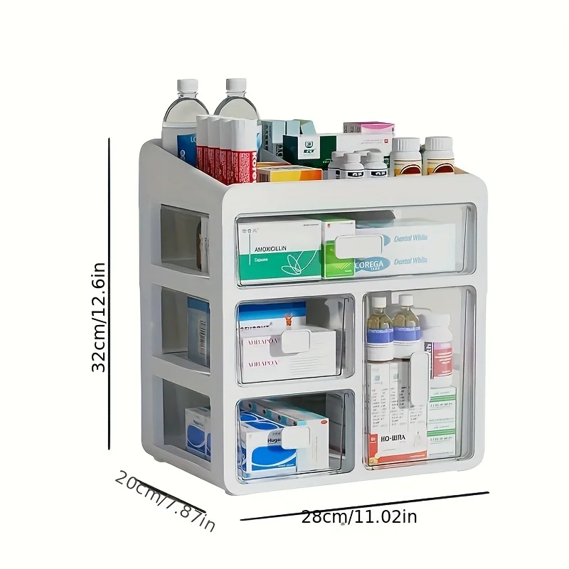 1 household medicine cabinet, home medicine manager, drawer type large-capacity medicine medical multi-purpose multi storage box