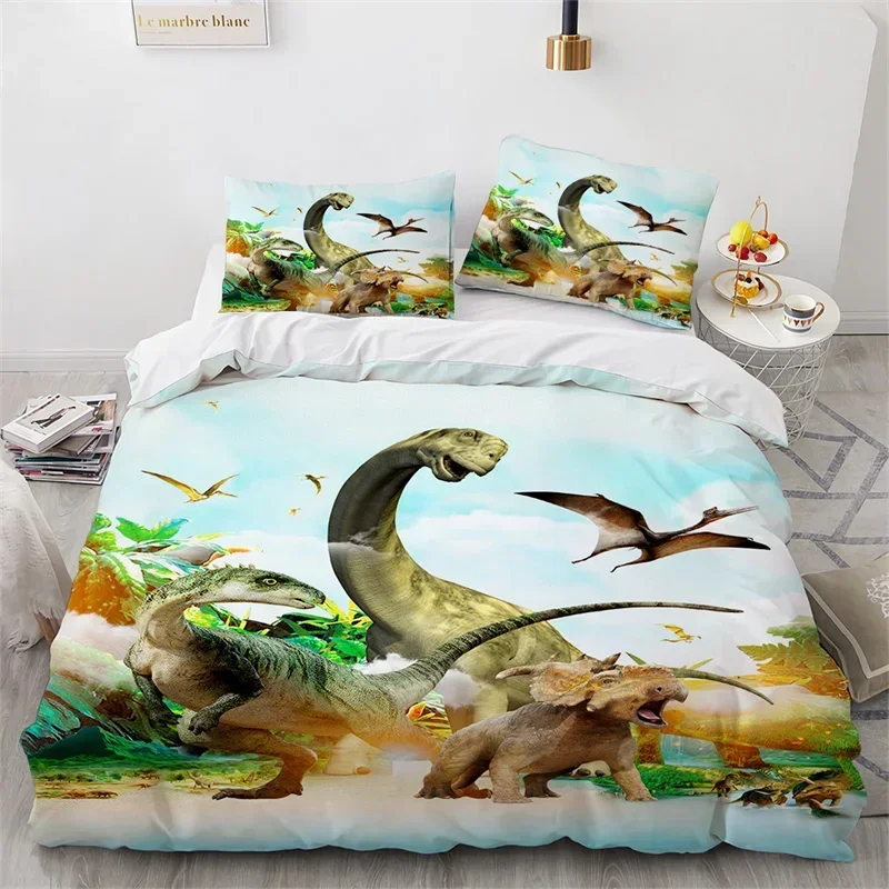 Jurassic World Park Dinosaur Bedding Set Boys Girls Twin Queen Size Duvet Cover Pillowcase Bed Kids Adult Home Textileextile