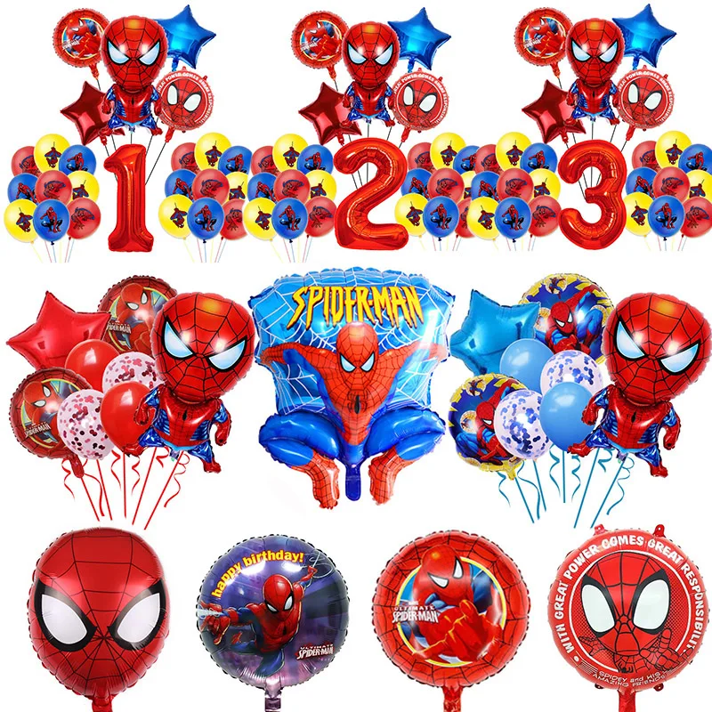 Disney superbohater balon czerwony Spiderman balony z folii aluminiowej dzieci dekoracja urodzinowa Baby Shower 3 4 5st Birthday Party