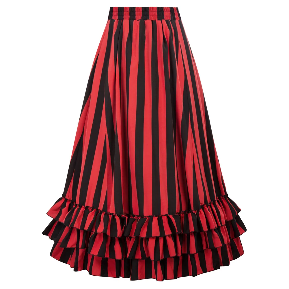 

BP Women's Gothic Bustle Skirt Vintage Retro Elastic Waist Length Adjustable Skirts