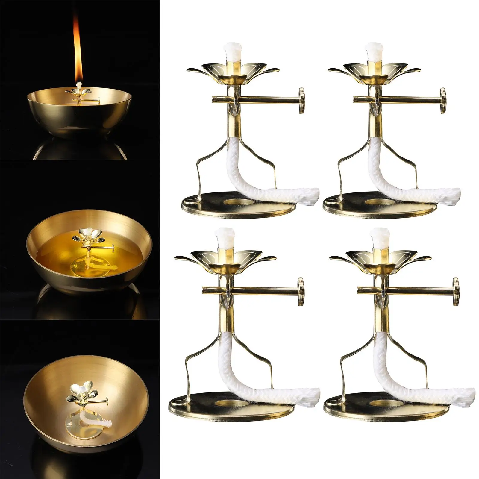 Butter Lamp Wick Holder Adjustable Tealight Oil Stand Buddha Ghee Holder for Wedding Yoga Party candle holders