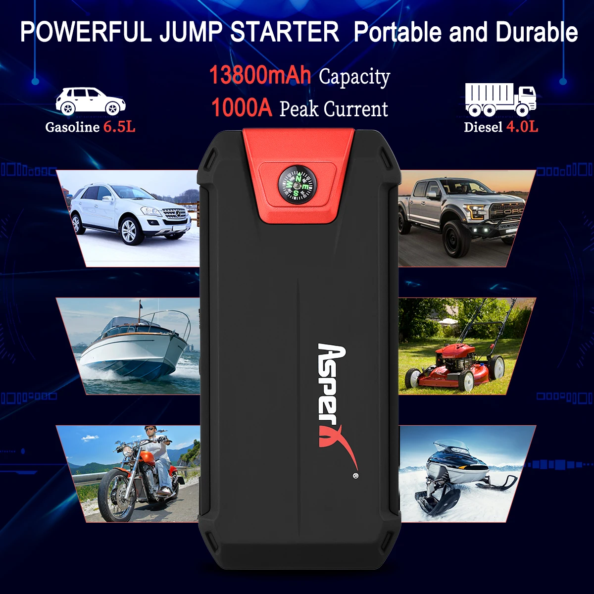 Grepro Auto Starthilfe Power Bank 1000a Auto Booster Auto 12V Start gerät  tragbare Not start Batterie Ladegerät Gas - AliExpress