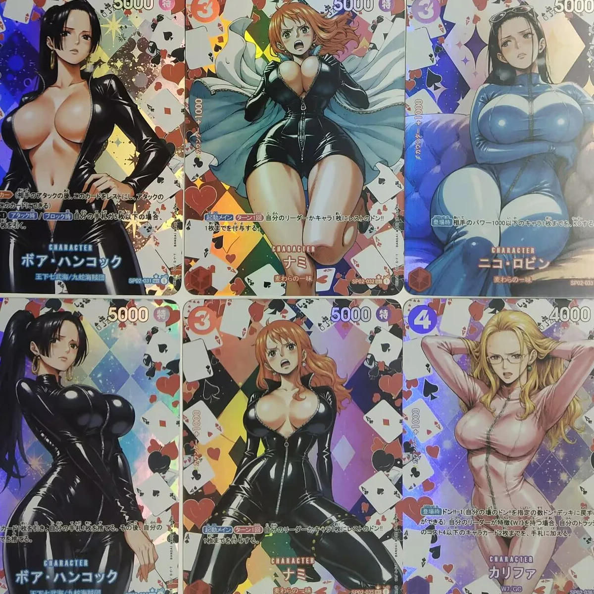 9Pcs/set Diy One Piece Poker Series Nami RobinHancock Robin Flash Card Self Made Classic Anime Collection Cards Gift Toy