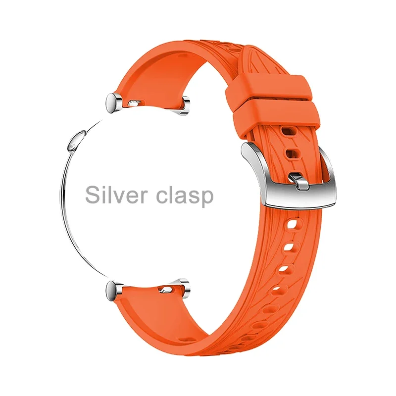 Elegant 18mm Two-Tone Classic Buckle Bracelet Strap in Silver/Gold