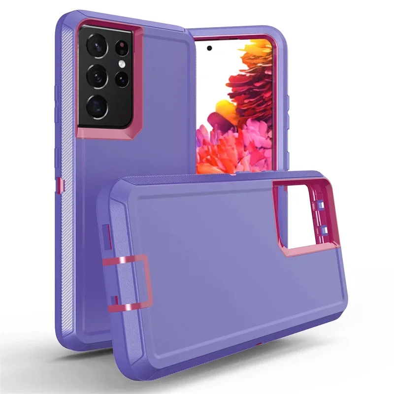 3-in-1 Heavy Duty Armor Phone Protector Case - Hybrid Rugged Design