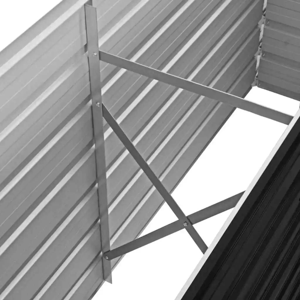 Hochbeet für den Garten 160x40x77 cm, verzinkter Stahl, anthrazitfarben, rostfreier Gemüsebehälter für den Außenbereich – Detail 6