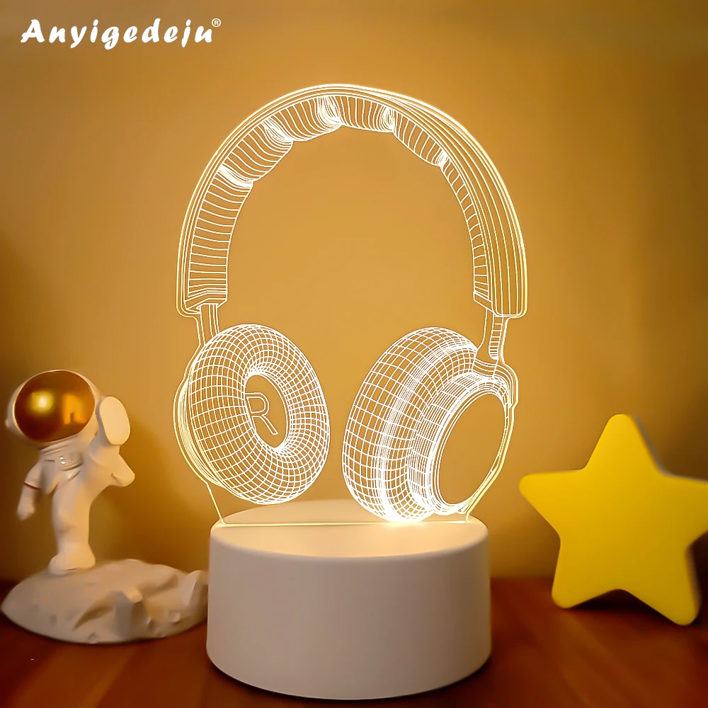 New 3d Illusion Baby Night Light Musical Note Hologram Nightlight for
