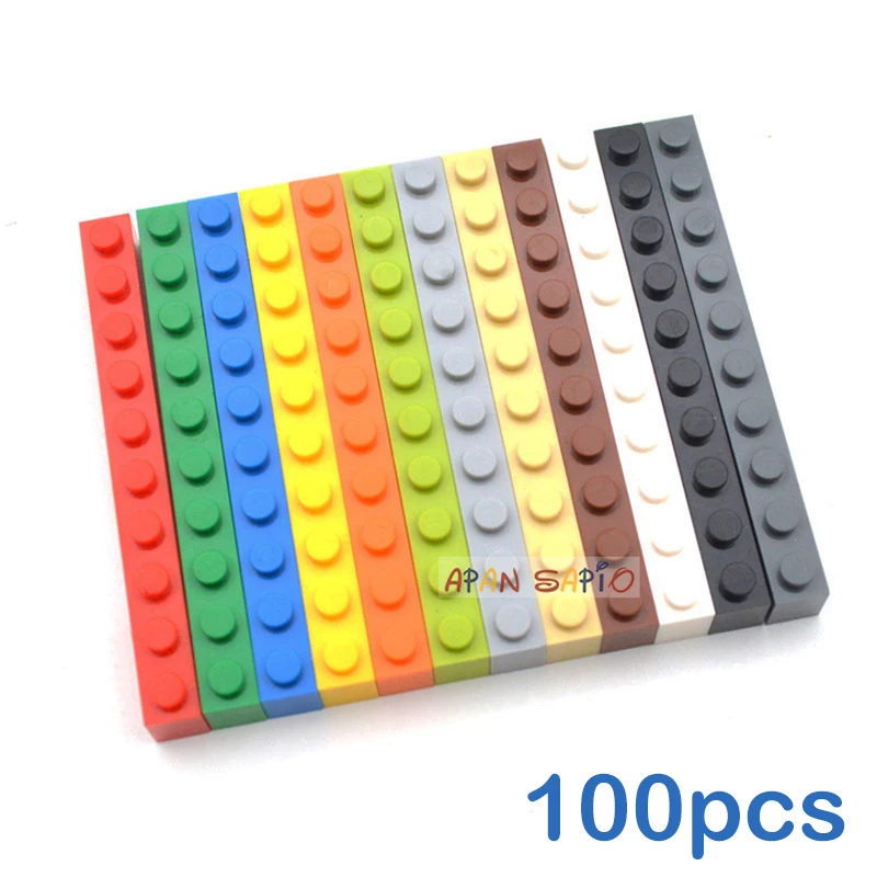 100 шт. толстые строительные блоки в 1x10 точек, DIY фигурки, кирпичи, развивающие креативные размеры, совместимы с 6111 игрушками для детей