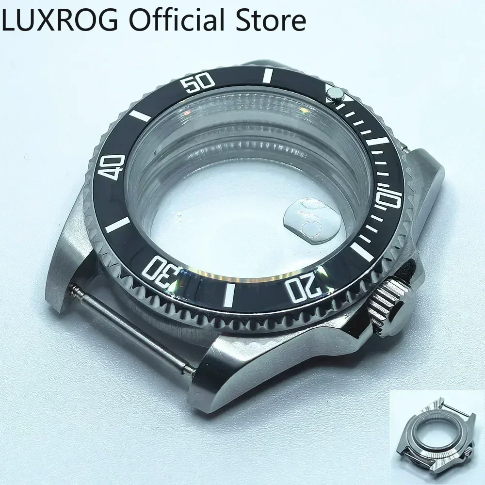 Stainless Steel 40MM Black Blue Ceramic Insert Watch Case