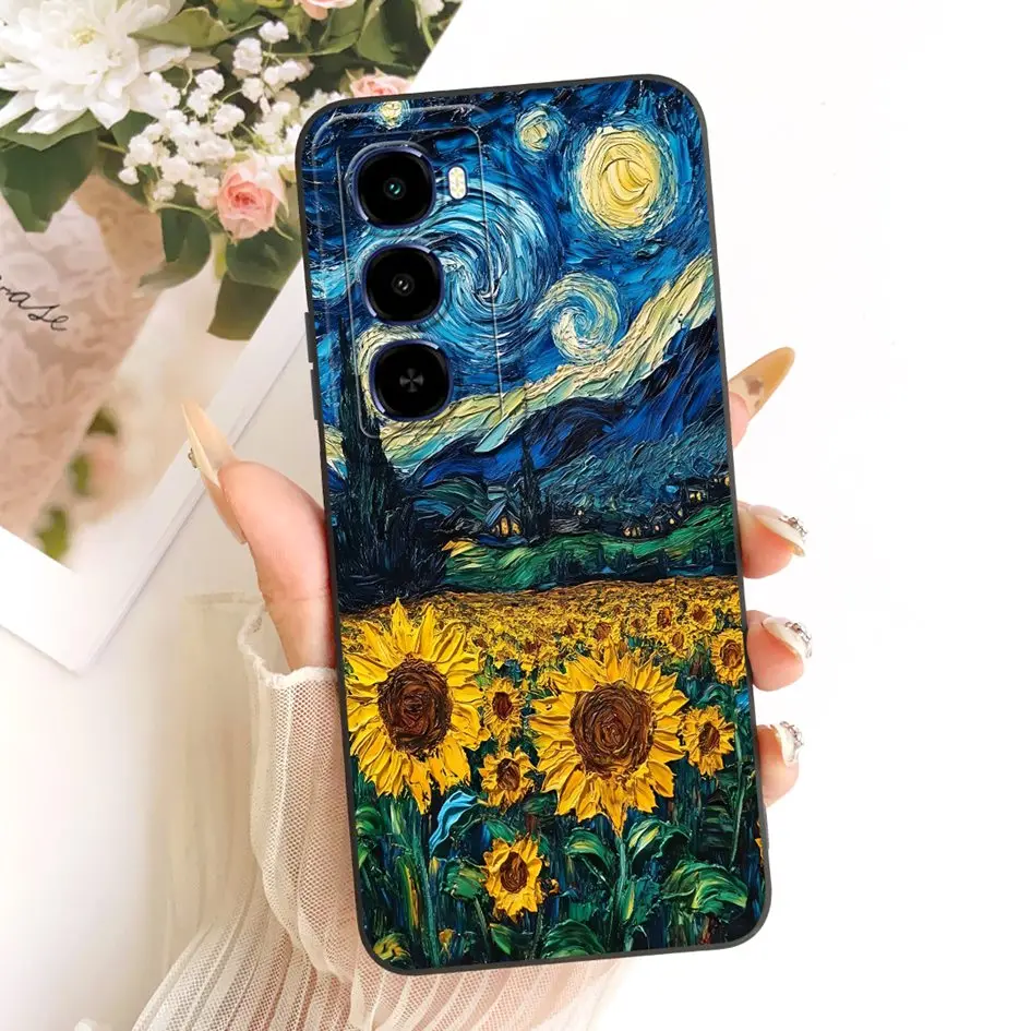 Stylish Flower Soft Liquid Silicone Phone Case Cover