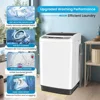 Portable Wash Machine, 17.8lbs Dryer Combo W Drain Pump, 10 Programs 8 Water Levels LED Display, 2.4 Cu.Ft Full Automatic Washer 2