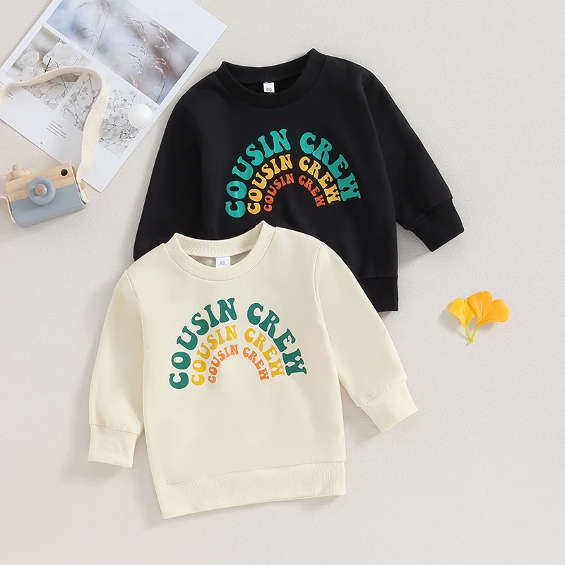 

2023-07-31 Lioraitiin 12M-5T Infant Baby Boys Girls Pullover Long Sleeve Round Neck Print Sweatshirts