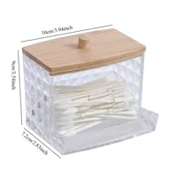 Cotton Round Pad Holder Powder Puff Storage Box Home Cotton Swab Box Makeup Organizer Dustproof Portable Durable Bathroom Jar 6