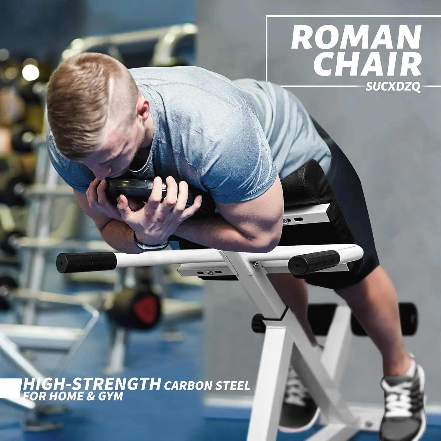 Back Extender-Angle & Height Dual Adjustable Hyperextension Bench for Home Gym-Adjustable Back Exercise Machine