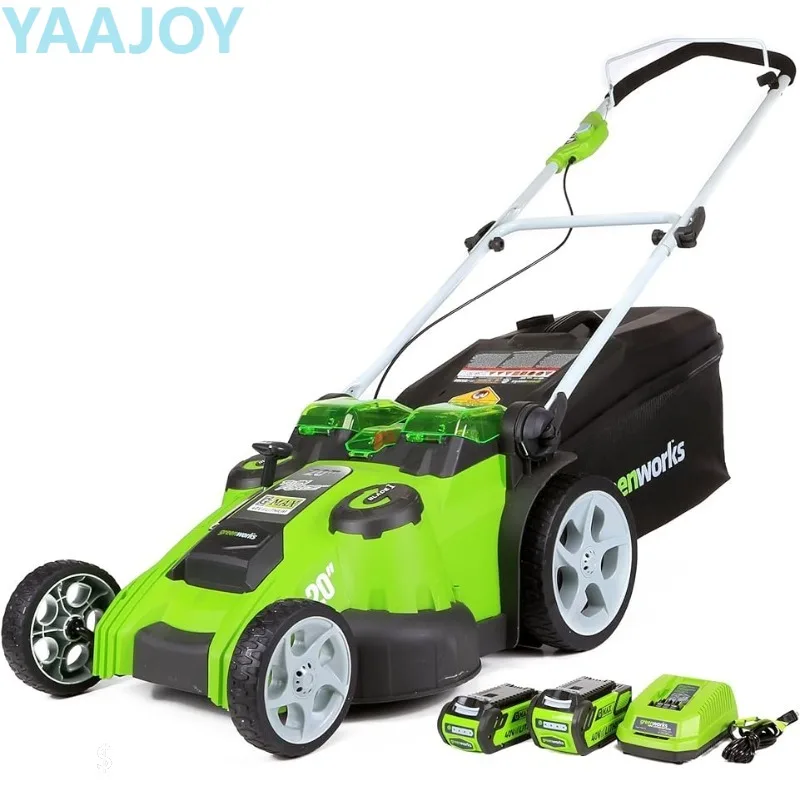 

Greenworks 40V 20" Dual Blade Cordless (Push) Lawn Mower (75+ Compatible Tools), 4.0Ah + 2.0Ah Battery and Charger Included