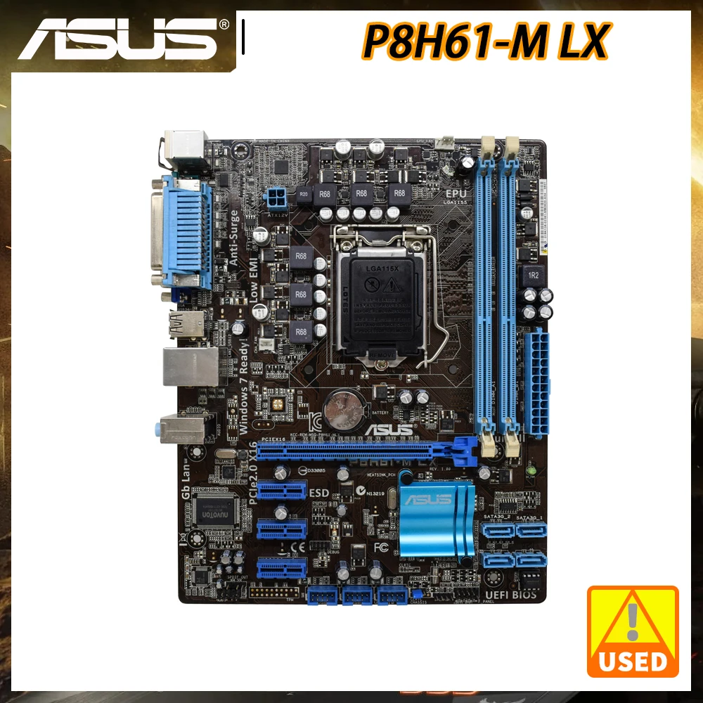 Asus P8h61m Plus Motherboard 1155 Motherboard Ddr3 Support Core I3 I5
