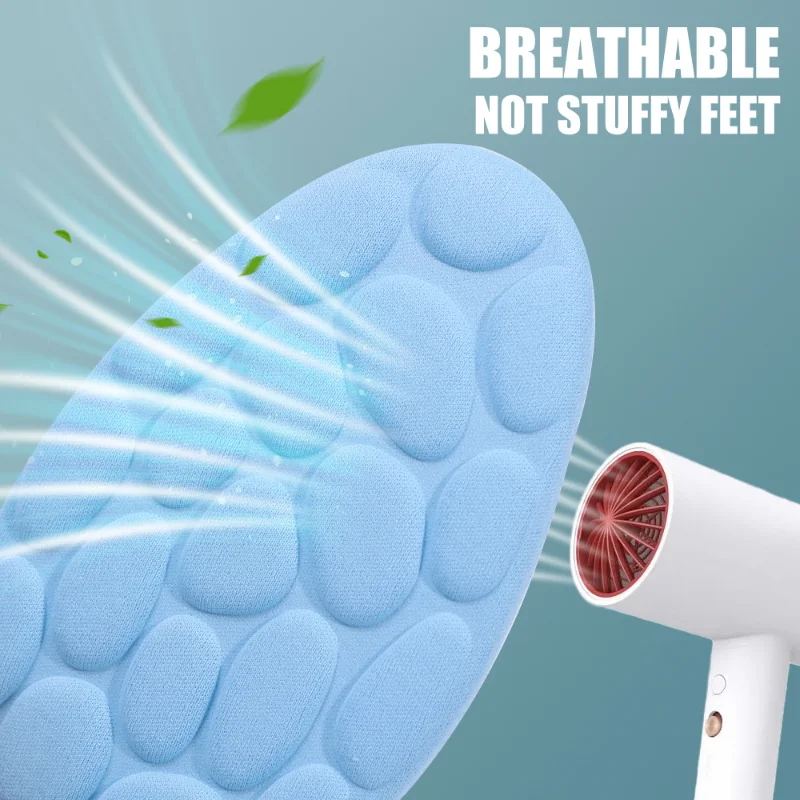 Soft Pebble Massage Insoles for Women Men Memory Foam Breathable Deodorant Sport Running Shoes Sole Cushion Pads Foot Care