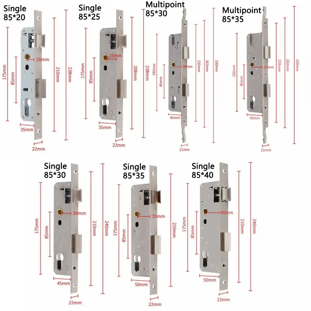 8520/8525/8530/8535 Aluminum Door Lock Stainless Steel Universal Lock Body Mortise Hardware Non Intelligent door lock