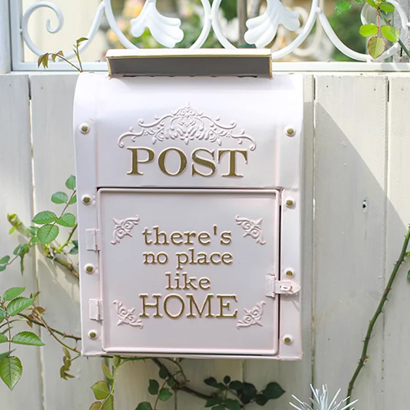 Vintage European Wall Mounted Metal Mailbox Rustic Post Box 10.2&rdquo; x 4.7