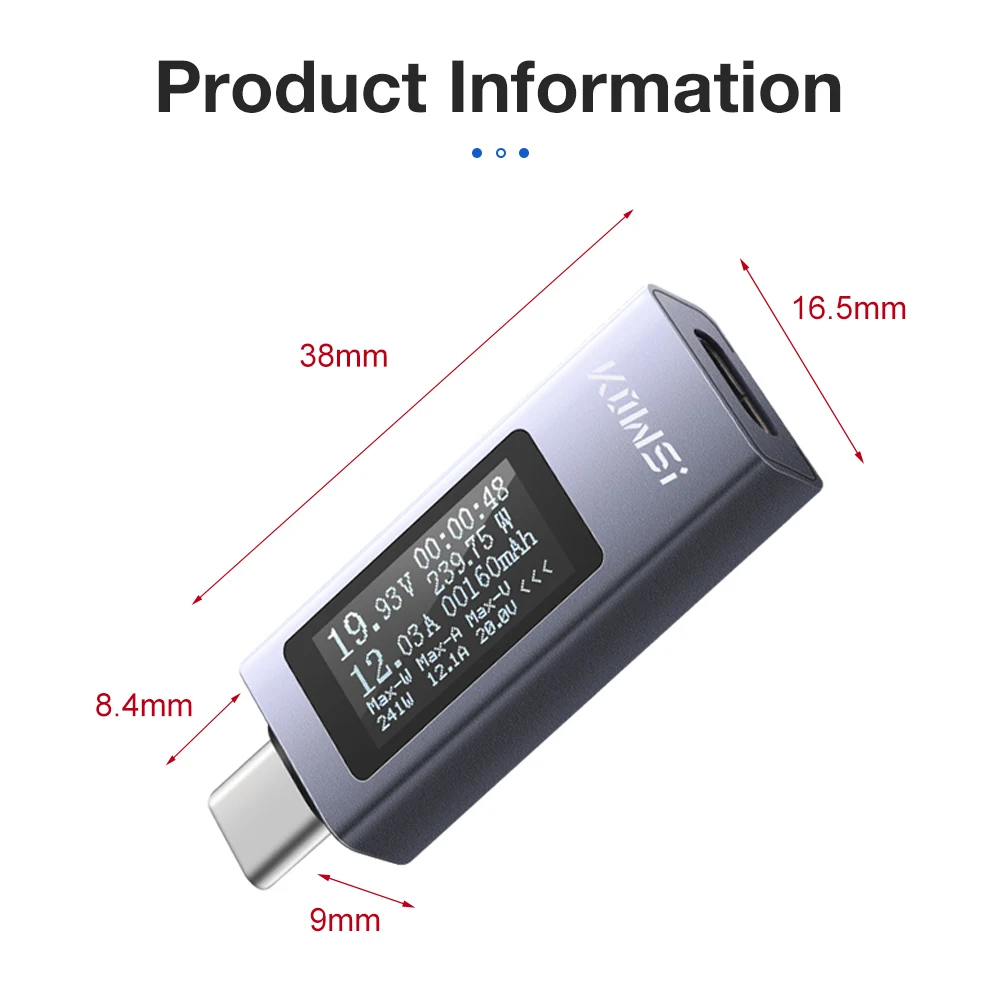 Advanced USB Power Meter with Voltage, Current, and Capacity Testing
