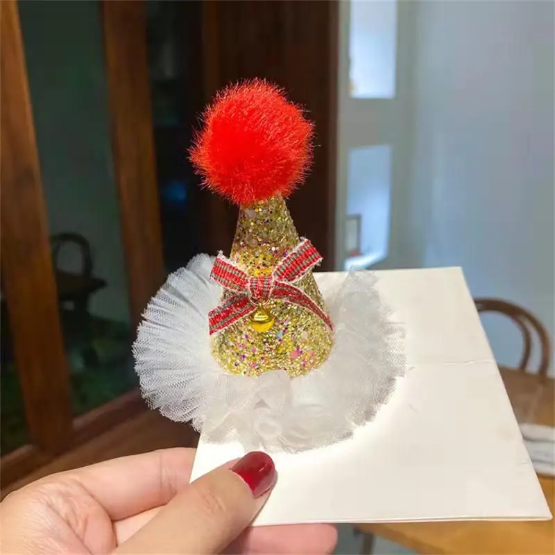 Childrens Headwear Cartoon Design Plush Luxurious Childrens Holiday Hair Accessories Party Accessories Need Christmas Hairpins