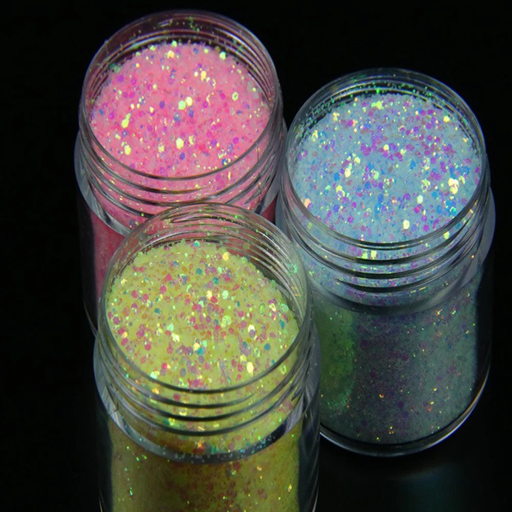 Nail Powder Nail Glitter Nail Decoration 10g UV Color Changing Glitter Mixed Nail Art Powder