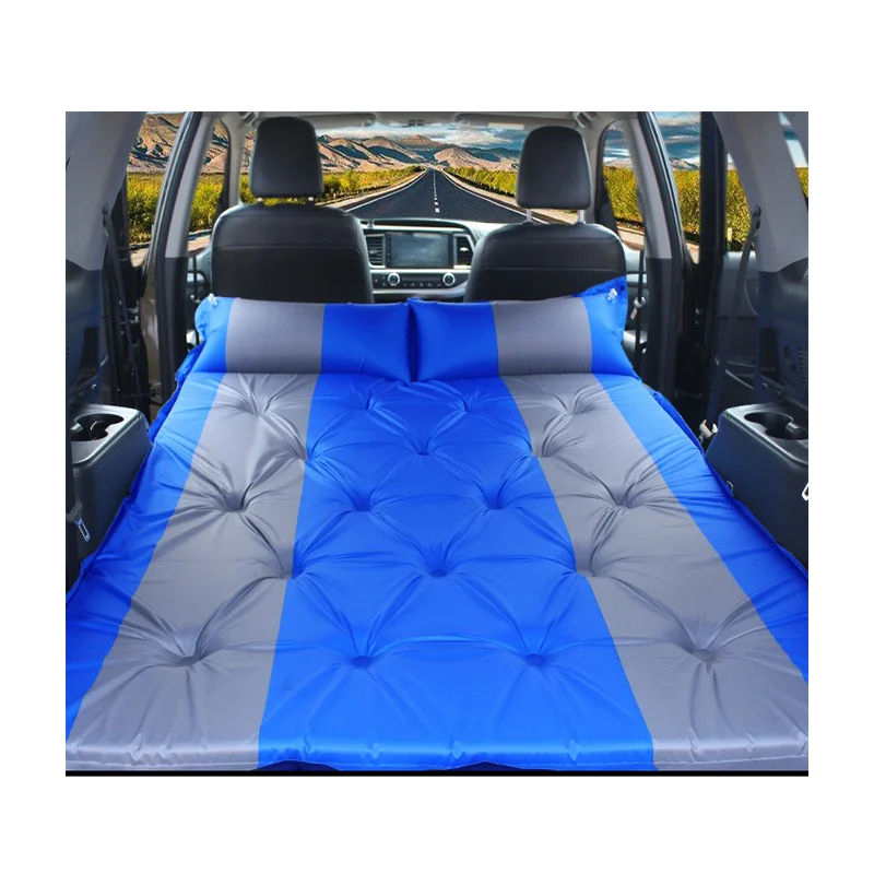 

Factory custom PVC hot sell foldable mat camping air inflatable mattress double sleeping pad with pillow