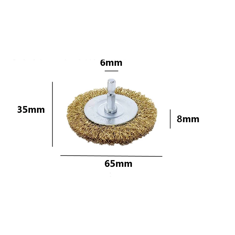 50 mm/60 mm/75 mm 철사 브러시 황동 도금 바퀴 브러시 드릴 회전 도구 금속 녹 제거 연마 브러시