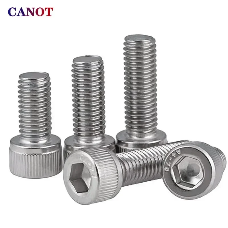 M1.4 M1.6 M2 M3 M4 M5 M6 304 A2-70 Stainless Steel DIN912 Hexagon Hex Socket Cap Allen Head Bolt Screw 3-50mm 5pcs-50pcs