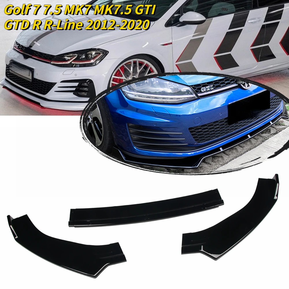 

Для Volkswagen For Golf 7 7,5 MK7 MK7.5 GTI GTD R-Line 2012-2020 автомобильный передний бампер сплиттер губа диффузор Комплект кузова спойлер защита