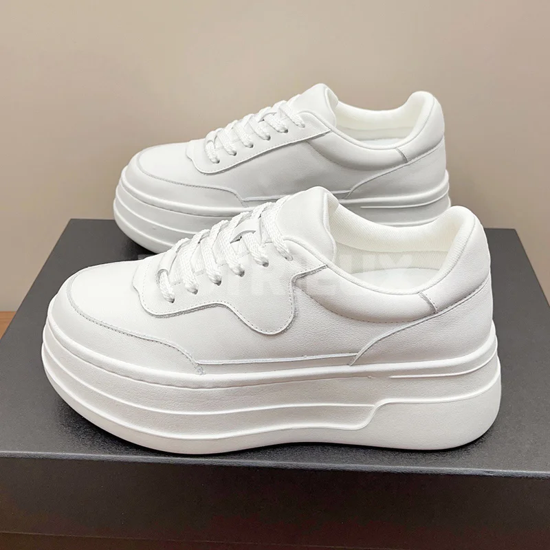 

Women Casual Shoes Spring Autumn New Style Patchwork Upper Elevated Sole Ladies Leisure Shoes Retro Trend Loafers