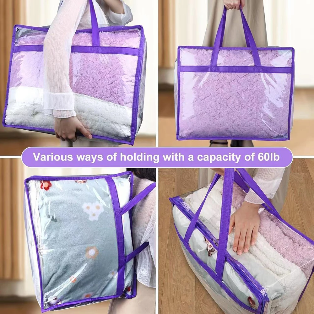 Transparent Storage Bag Thickened Pvc Portable Folding Toy Clothing Storage Bag Waterproof Dustproof Pillow Quilt Storage Bags 3