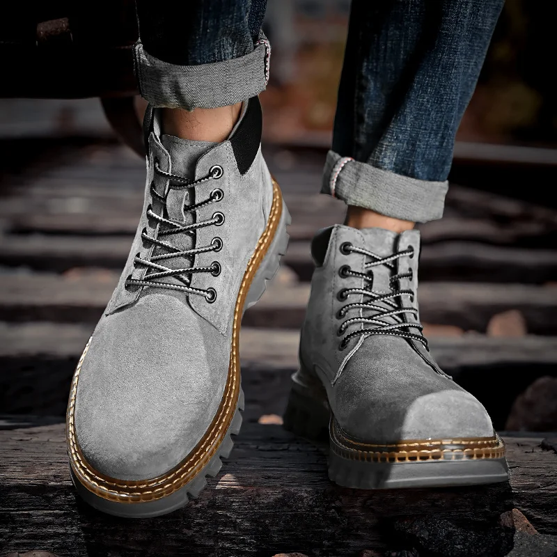 Casual Martin Boots Chaussures pour hommes en cuir Casual Martin Boots Lightweight Mens Trainers Running Walking Shoes_voghion.com