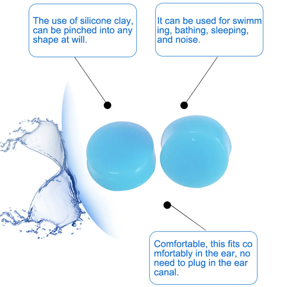 30/60/90Pcs Silicone Ear Plugs Reusable Silicone Earplugs for Sleeping Swimming Snoring Traveling Working Studying Flying Noise 3