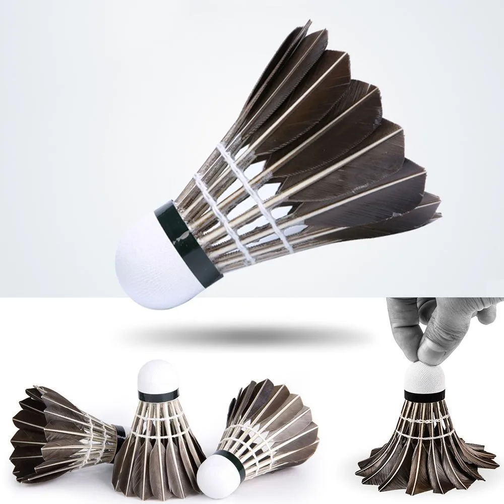 

3/6/12Pcs Accessories Stable Training Sport Black Goose Feather Durable Professional Badminton Shuttlecock