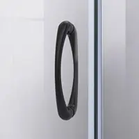Semi Frameless Clear Glass Sliding Shower Enclosure in Brushed Nickel with White Base Kit Perfect for smaller spaces 2