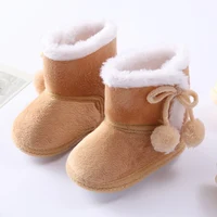 Baby Autumn Winter Boots Baby Girl Boys Winter Warm Shoes Solid Fashion Toddler Fuzzy Balls First Walkers Kid Boots ﻿ 2