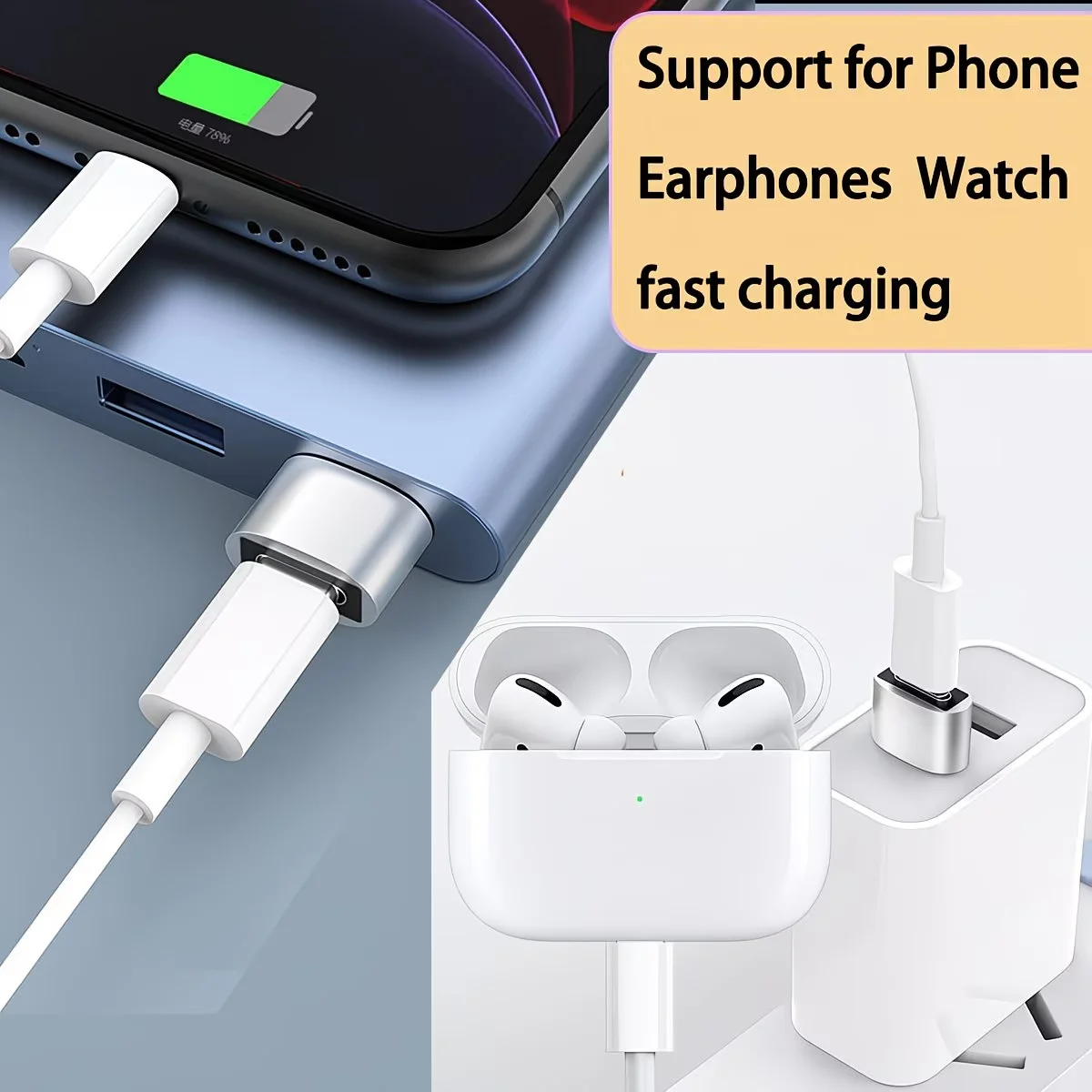5개의 다용도 USB 어댑터 세트, USB C를 USB A로 변환, 빠른 충전 및 OTG 기능을 위한 USB 3.0 허브 포함