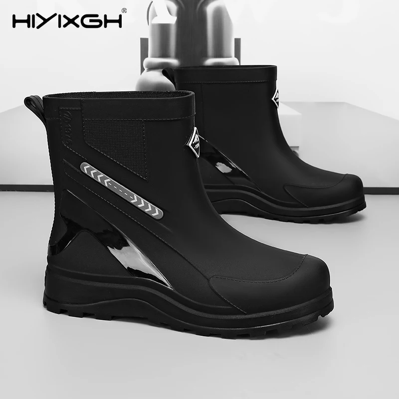 Bottes mi-mollet pêche 2026 antidérapantes - Chaussures travail extérieur semelle épaisse pour pêcheur