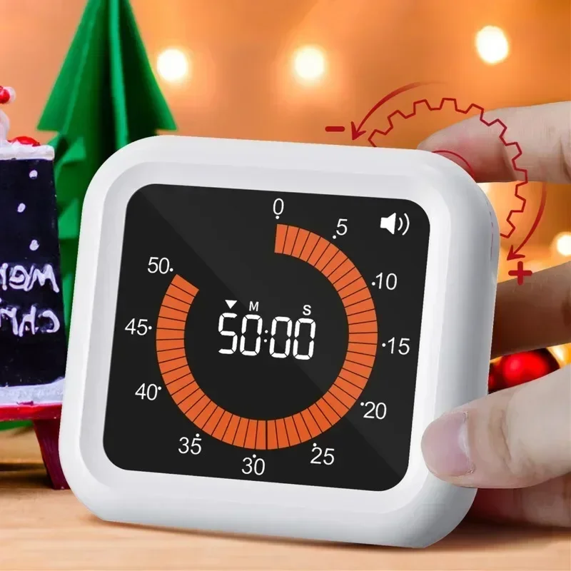 

New 60 Minutes Visual Timer Rechargeable Classroom Countdown Silent Timer Mechanical Dual Time Clock for Timer Management Tool