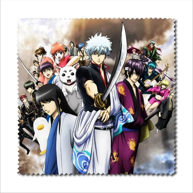 Anime Gintama Sakata Gintoki Flannel Glasses Clean Cloth Okita Sougo Sadaharu Eyewear Accessories 1pc