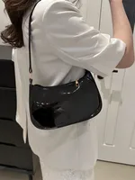 HOMEFIH PU Leather Handbag Solid Color Cherry Pendant Casual Shoulder Bag Versatile Fashion Commuting Bag for Girls Underarm Bag 6