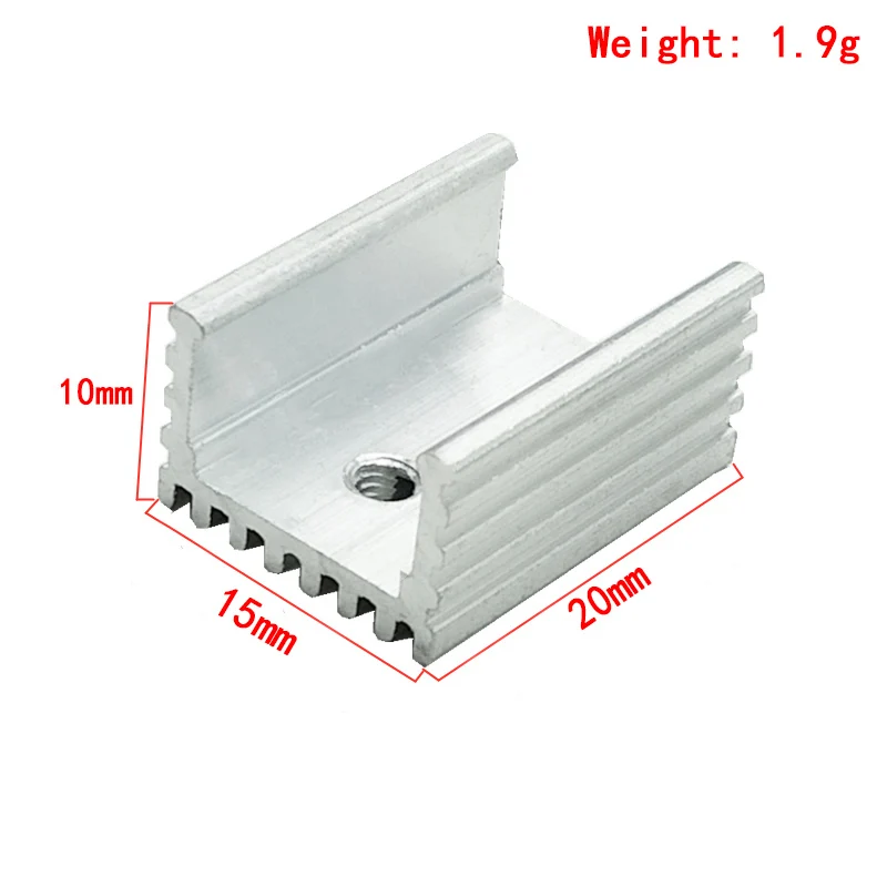 10pcs dissipatore di calore Transistor radiatore TO220 raffreddamento di raffreddamento 20*15*10MM - immagine 2