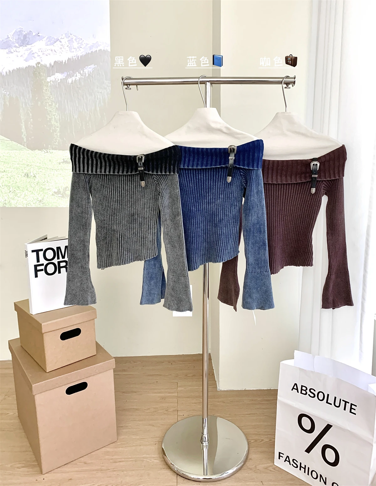 S80574980cdab43b3935d194e3f7cb28dt Fashion Simple Classical Knitted Sweater Slash Neck Off Shoulder Long Sleeve Pullovers Flare Sleeve Autumn Winter Y2K Streetwear Mallzona