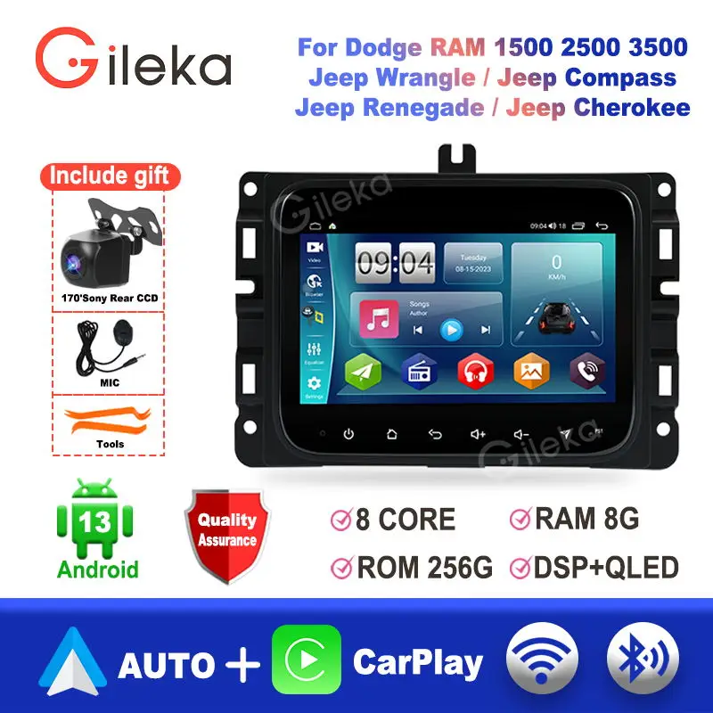 Jeep Cherokee Android Radio Head Unit Per Dodge Ram1500 2017-2018 / Jeep Wrangle/Cherokee/Compass/Renegade Multimedia Carplay